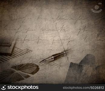 Background old styled image with business concept. Vintage business background