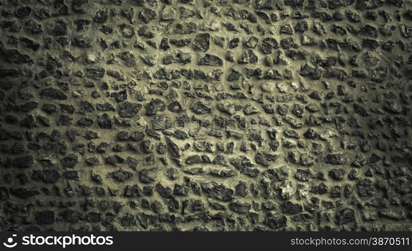 Background or texture pattern gray color of style design decorative uneven cracked stone wall surface with cement