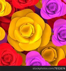 Background Roses Representing Multicoloured Valentine And Colorful