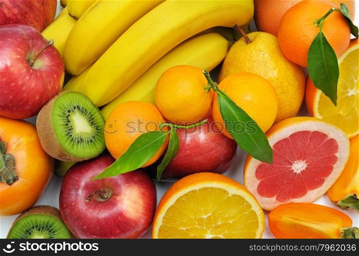 background set of fruits