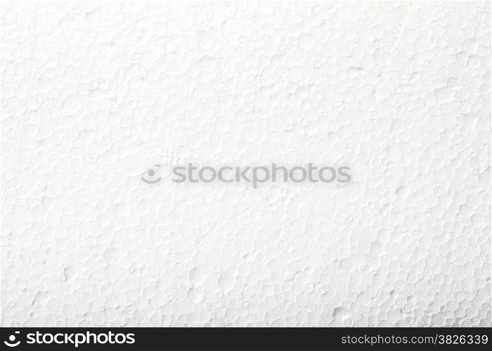 Background texture of white polystyrene material foam