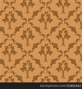 Background texture with damask motif, vector art