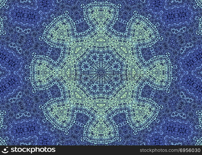 Background with abstract inky lacy concentric pattern, vintage effect. Abstract concentric pattern background