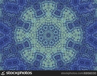 Background with abstract inky lacy concentric pattern, vintage effect. Abstract concentric pattern background