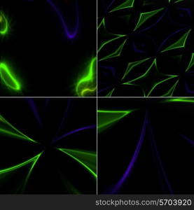 background with blue and green patterns on black