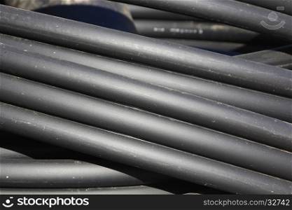 Background with bright black tubes