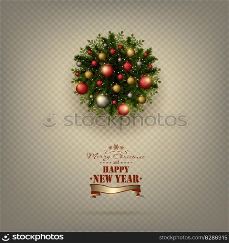 Background With Christmas Wreath And Title Inscription