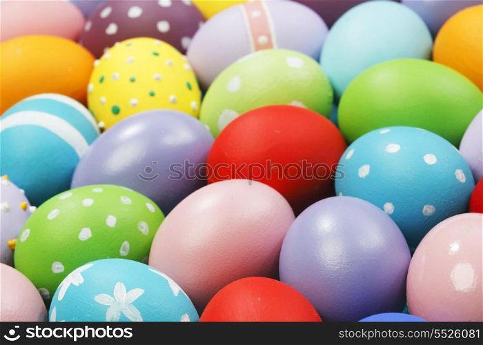 Background with colorful painted easter eggs