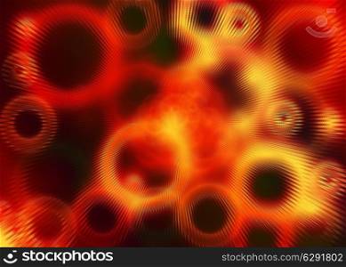 Background with fiery spheres