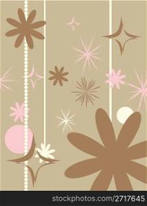 Background with folwers and stars, vector