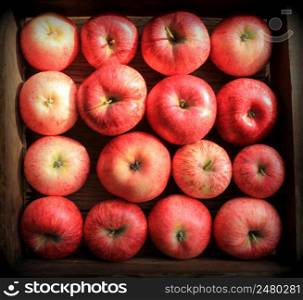 Background with fresh red apples . Top view .. Background with fresh red apples . Top view