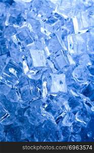 Background with ice cubes, cold and fresh concept