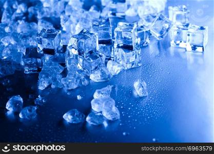 Background with ice cubes, cold and fresh concept