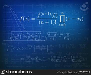 Background with mathematical formulas. Vector illustration.
