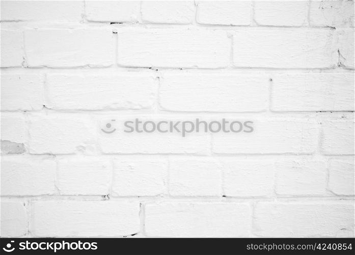 Background with old white painted brick wall