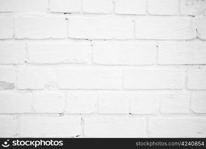 Background with old white painted brick wall