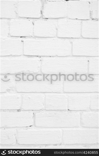 Background with old white painted brick wall