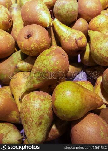 background with ripe pears