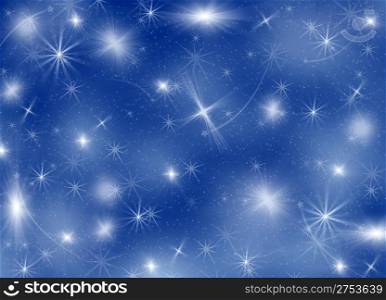 Background with shines, sparks. A blue background