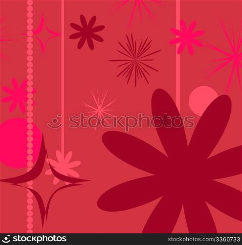 Background with star and flowers for holiday design