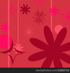 Background with star and flowers for holiday design