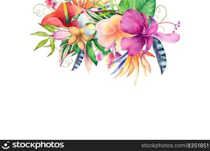 Background with watercolor flowers,floral illustration. Botanic composition for wedding or greeting card.For Mother s Day, wedding, birthday, Easter, Valentine s Day.