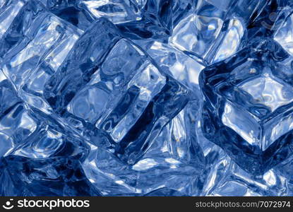 Backgrounds and textures: big group of ice cubes, closeup shot, abstract background. Ice cubes background