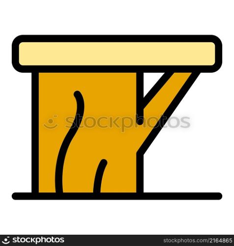 Backless bench icon. Outline backless bench vector icon color flat isolated. Backless bench icon color outline vector