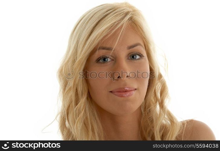 backlight portrait of lovely blond