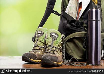 backpack and shoes backpackers