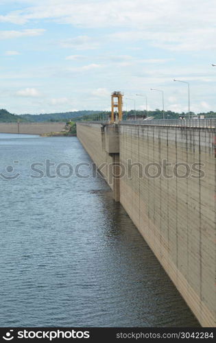 Backside of Khun Dan Prakan Chon Dam, Nakhon Nayok, Thailand