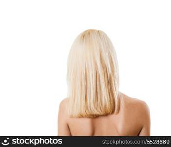 backview blonde isolated, head and shoulders shot