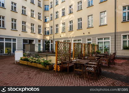 Backyard and Outdoor Cafe in Berlin, Germany