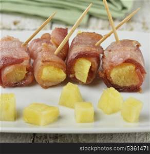 Bacon And Pineapple Appetizer Rolls