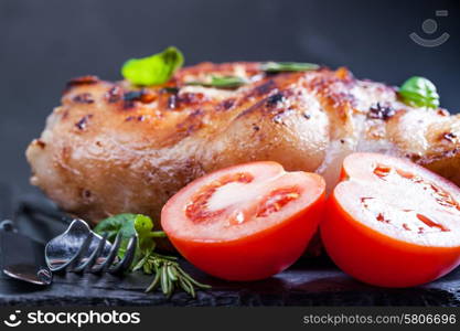 Bacon block boiled in low temperaturee, followed by roasting