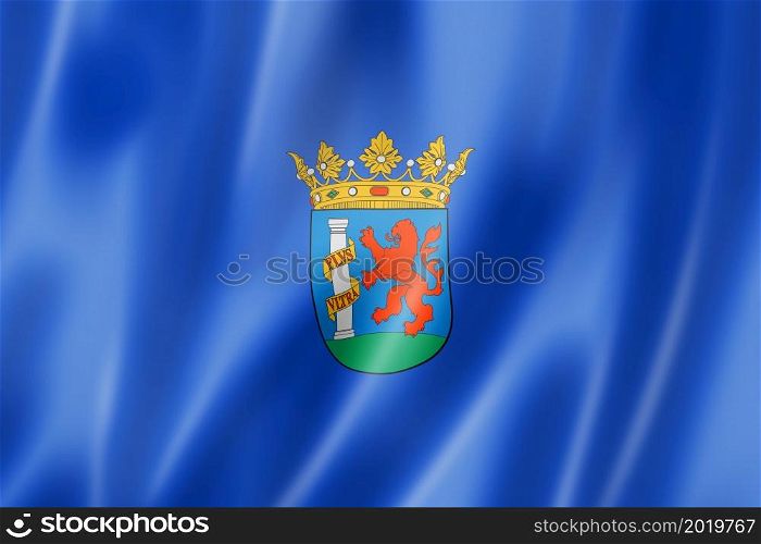 Badajoz province flag, Spain waving banner collection. 3D illustration. Badajoz province flag, Spain