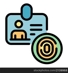 Badge privacy icon. Outline badge privacy vector icon color flat isolated. Badge privacy icon color outline vector