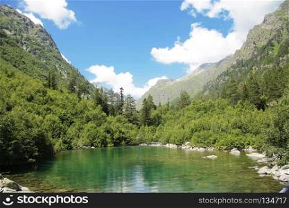 Baduk mountain green lake of Teberda and Dombai,South of  Russian Federation