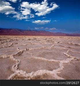 Badwater Basin Death Valley salt formations in California National Park