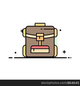 Bag, Back bag, Service, Hotel Business Logo Template. Flat Color