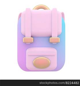 Bag backpack school education icon 3d render illustration. Bag backpack school education icon 3d render illustration.