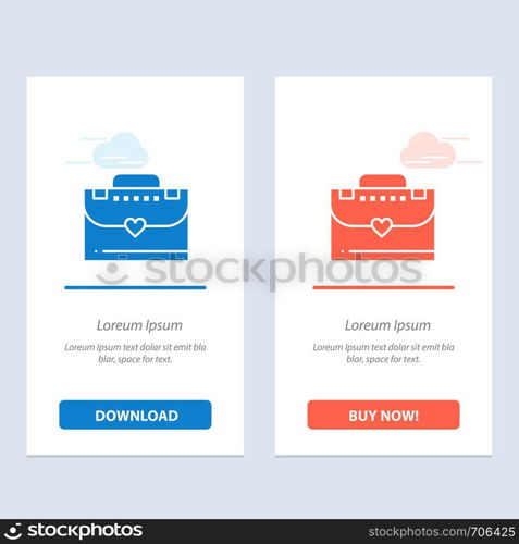 Bag, Briefcase, Love Blue and Red Download and Buy Now web Widget Card Template