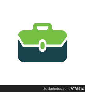 Bag Flat icon and Logo vector green, blue color