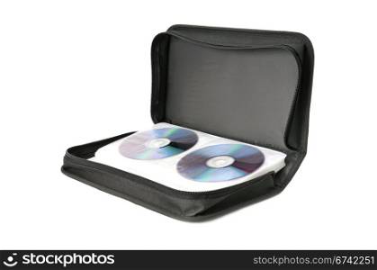 Bag for digital disks isolated on a white background