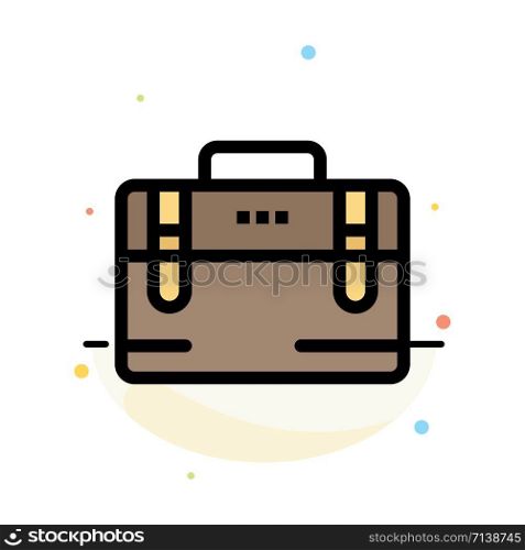 Bag, Office Bag, Working, Motivation Abstract Flat Color Icon Template