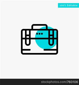 Bag, Office Bag, Working, Motivation turquoise highlight circle point Vector icon