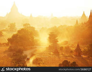 Bagan at sunset in Myanmar