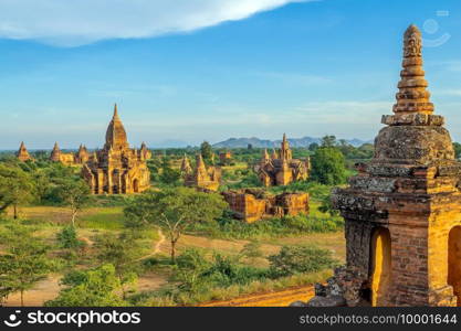 Bagan city downtown skyline cityscape of Myanmar 