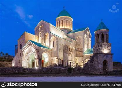 Bagrati Cathedral at night (another name The Cathedral of the Dormition) is a medieval church in Kutaisi, Georgia.