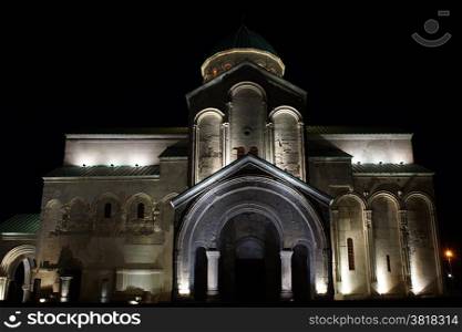 Bagrati Cathedral at night, Kutaissi, Georgia, Europe